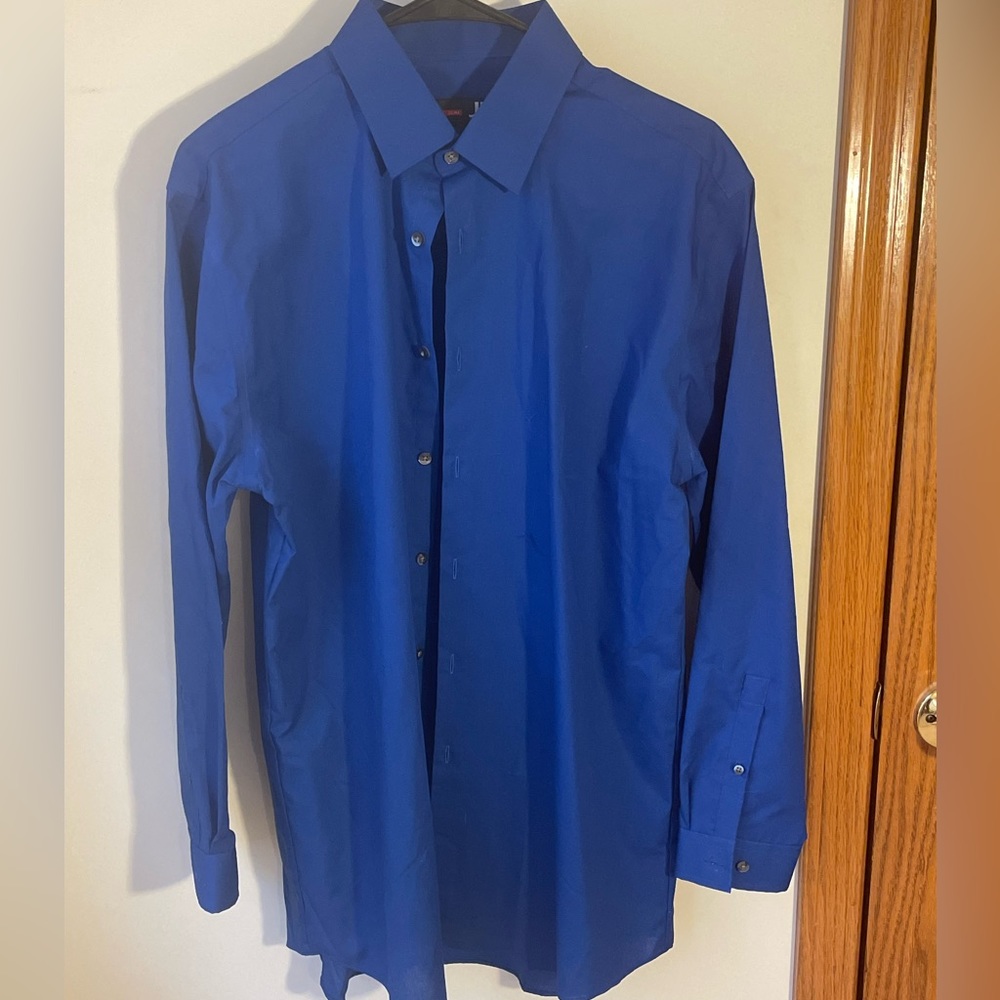J.Ferrar Blue Button-up shirt, Size Large